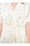 Ozmarka New Season Shirt Collar Patterned Short Sleeve Satin Dress - 4