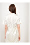 Ozmarka New Season Shirt Collar Patterned Short Sleeve Satin Dress - 5