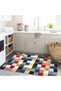Amethyst Series Multicolor Pixel Patchwork Patterned Woven Base Modern Decorative Carpet Ametist34 - 3
