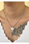 Silver Zircon Stone Figured Women's Necklace - 3