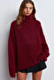 2268 Turtleneck Wide Sweater-burgundy
