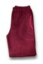 Women's Burgundy Fleece Pocket Winter Thick Sleepwear Bottoms - 3