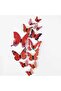 Red Butterfly Decoration Ornament 12 Pieces with Magnet and Sticker - 3
