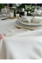 Pearl Velvet Textured White Tablecloth White - 5