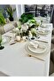 Pearl Velvet Textured White Tablecloth White