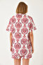 Women's Burgundy Tropical Patterned Woven Shirt Shorts Bottom-Top Set 60255 60271035 - 6