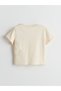 Lcw Kids Girl's T-Shirt with Crew Neck Ribbon Detail - 2