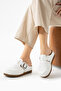 3088 White Solid Color Perforated Anatomical Slipper - 3