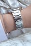 Cut Glass 33 mm Metallic Stylish Women's Wristwatch with Zircon Stone Bracelet Gift - 2
