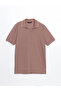 Polo Neck Short Sleeve Men's Textured T-Shirt - 5