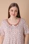 100% Bamboo, Full Size, U-Necklace, Lace Detail, Skirted Dress, Suffle Overlock