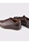 Lightweight High Genuine Leather Brown Lace-up Casual Men's Sneakers - 4