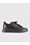 Genuine Leather Black Lace-up Sneakers Men's Sports Shoes