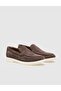 White Sole Genuine Leather Brown Suede Men's Casual Shoes - 2