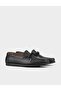Linala Men's Genuine Leather Black Casual Boat Shoes with Lace Detail - 2