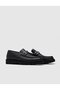 Genuine Leather Black Fur Men's Casual Shoes - 2