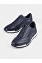 Genuine Leather White Sole Men's Navy Blue Sports Shoes - 4