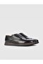 Genuine Leather Black Lace-Up Men's Casual Shoes - 2