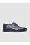 Genuine Leather Navy Blue Lace-Up Men's Classic Shoes