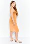 Women Solid Midi Casual Dress, Orange - 3