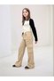 Girls' 100% Cotton Gabardine Pants – Comfortable Wide Leg Cut, Cargo Pockets, and High Waist - 2