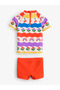 Sun Proof Upf50 Two Piece Multi Color Rainbow Print Swimsuit Set Alye77678 - 3