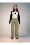 Gabardine Pants for Girls – 100% Cotton, Wide Leg Cutout and Adjustable High Waist - 2