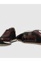 Genuine Leather Brown Lace-Up Men's Sports Shoes - 4