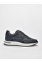 Genuine Leather Navy Blue Lace-Up Men's Sports Shoes