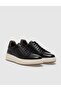 Genuine Leather Black Lace-Up Men's Sports Shoes - 2