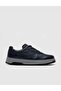 Genuine Leather Navy Blue Lace-Up Men's Sports Shoes