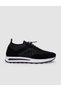 Knitwear Black Lace-Up Men's Sports Shoes