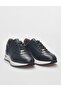 Genuine Leather Navy Blue Lace-Up Men's Sports Shoes - 2