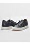 Genuine Leather Navy Blue Elastic Men's Sports Shoes - 4
