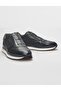 Genuine Leather Navy Blue Men's Sports Shoes - 4