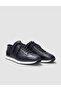 Genuine Leather Navy Blue Lace-Up Men's Sports Shoes - 2