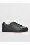 Genuine Leather Black Elastic Men's Sports Shoes