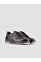 Genuine Leather Sneaker Black Lace-Up Men's Sports Shoes - 2