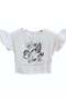 Baby Girl Cotton Blouse with Floral Printed and Ruffled Sleeves