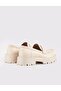 Genuine Leather Beige Women's Casual Shoes - 3