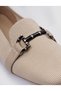 Beige Knitwear Women's Casual Shoes with Buckle Detail - 4
