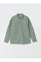 Khaki Comfortable Fit Long Sleeve Gabardine Men's Shirt Jacket - 5
