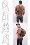 Cappadocia 4012 Brown Khaki Black Postman Small Backpack with Cross Shoulder Strap Daily Cotton Gabardine Bag - 6