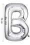 Letter B Foil Balloon 76 cm Gray - Helium Balloon - 34 Inch