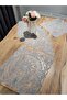 Home Textile Set of 3 Bedroom Set Gray [Silver Glitter] Luxury Lace 90X40 Runner 40X40 Napkin [2 Pieces] - 2