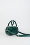 Women's Tulip Green Bag Charm Detailed Patent Leather Zipper Closure Handbag and Shoulder Bag - 6