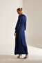 Maddie Midi Long Sleeve Dark Blue Evening Gown - 3