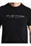 Men's Black Crew Neck Short Sleeve Printed Combed Cotton T-Shirt - 4