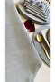 Grey Linen Textured Runner and Plate Set - 1 Runner (150X45) 6 Plate (33 cm) - 3