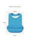 Blue Silicone Baby Bib - Pocket Food - 4
